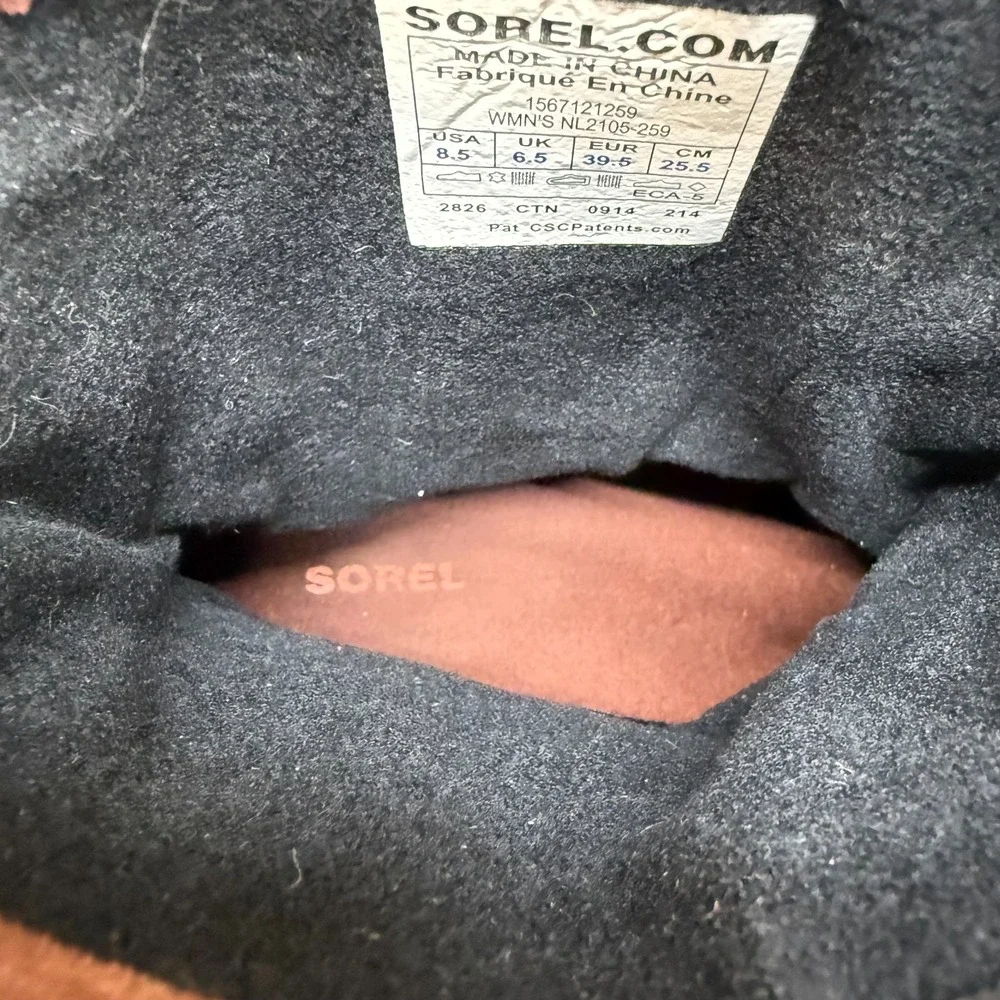 Sorel Slim Shortie Boots Womens 8.5 Bonfire Rust Brown Waterproof Pull On